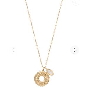 Elegant Gold Pendant Necklace With Charming "Pink-ish" Gem Colored Stone